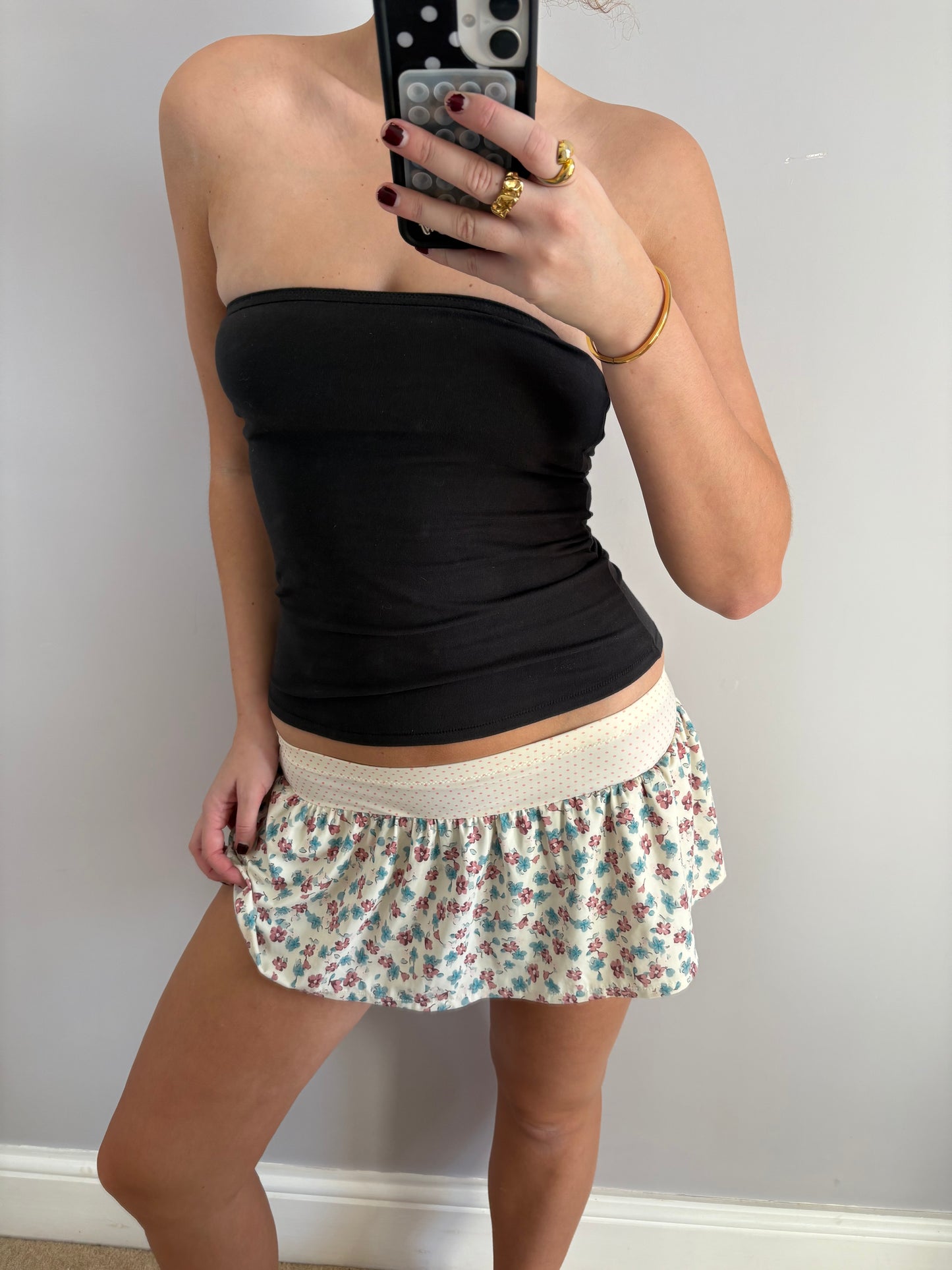 flower mini skirt