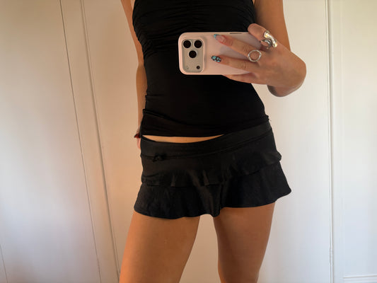 black mini skirt
