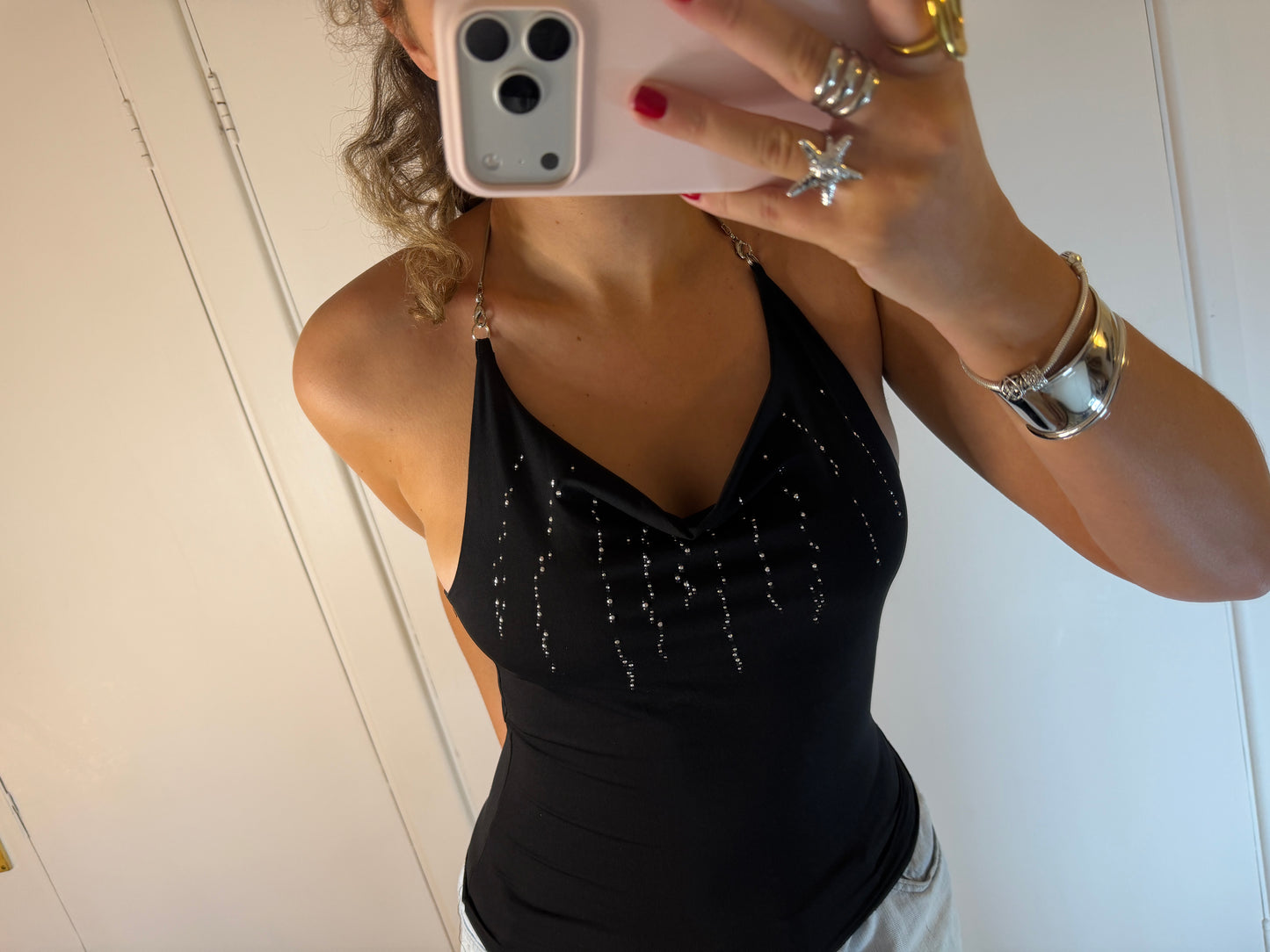 sequin halterneck