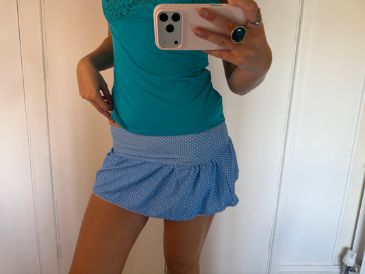 polka mini skirt