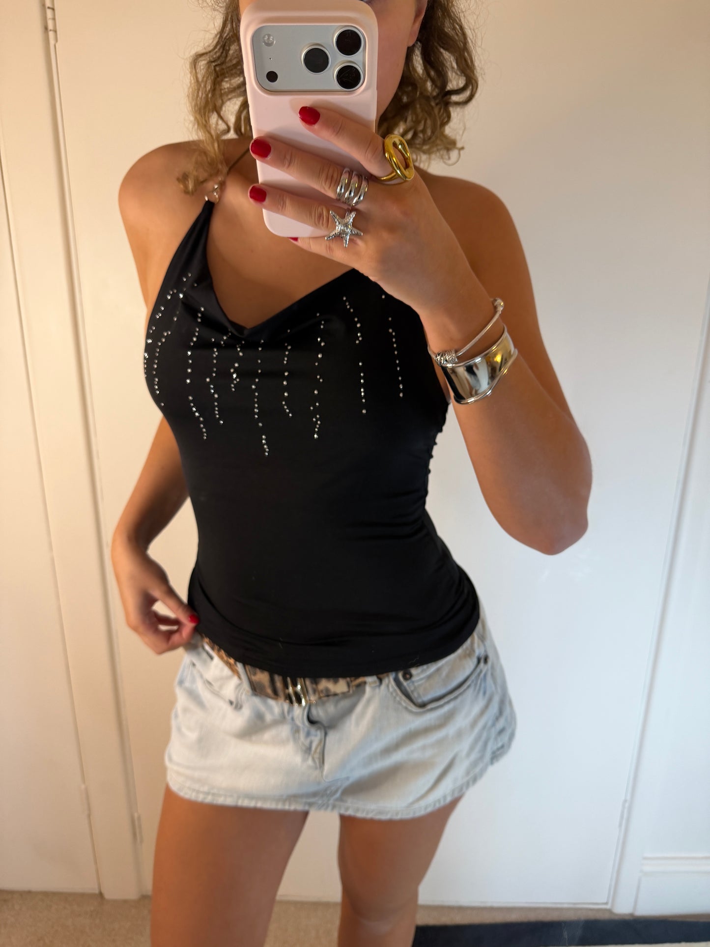 sequin halterneck