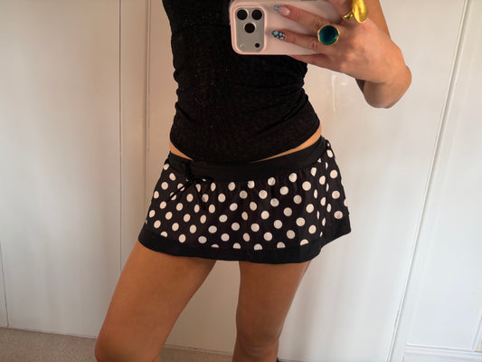 polka dot mini skirt
