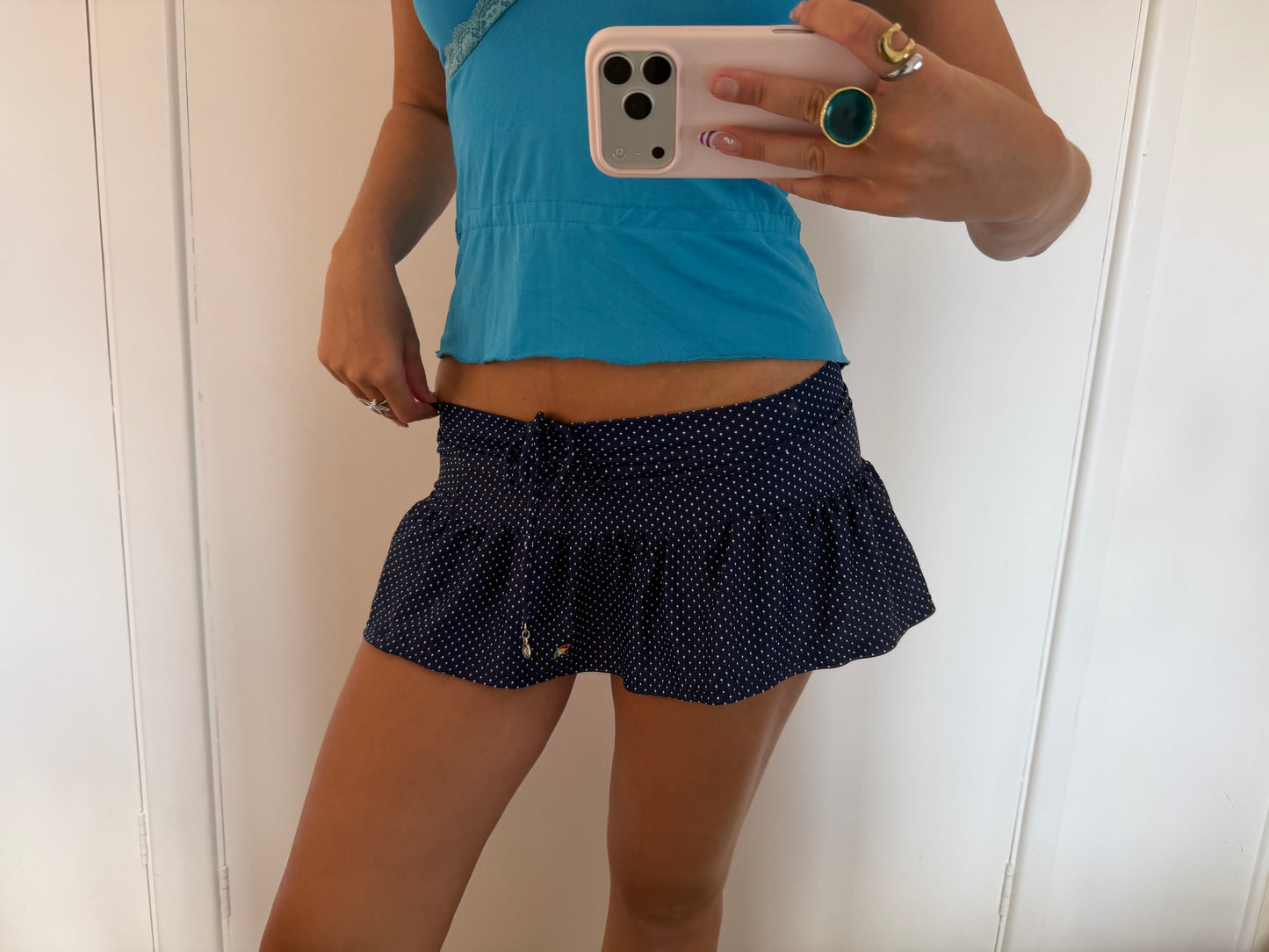 polka mini skirt