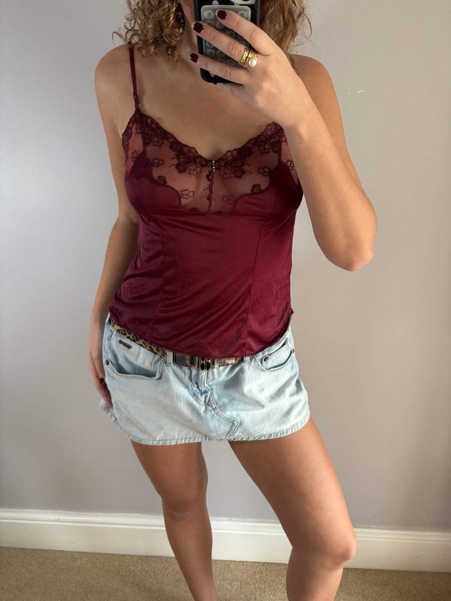 burgundy cami