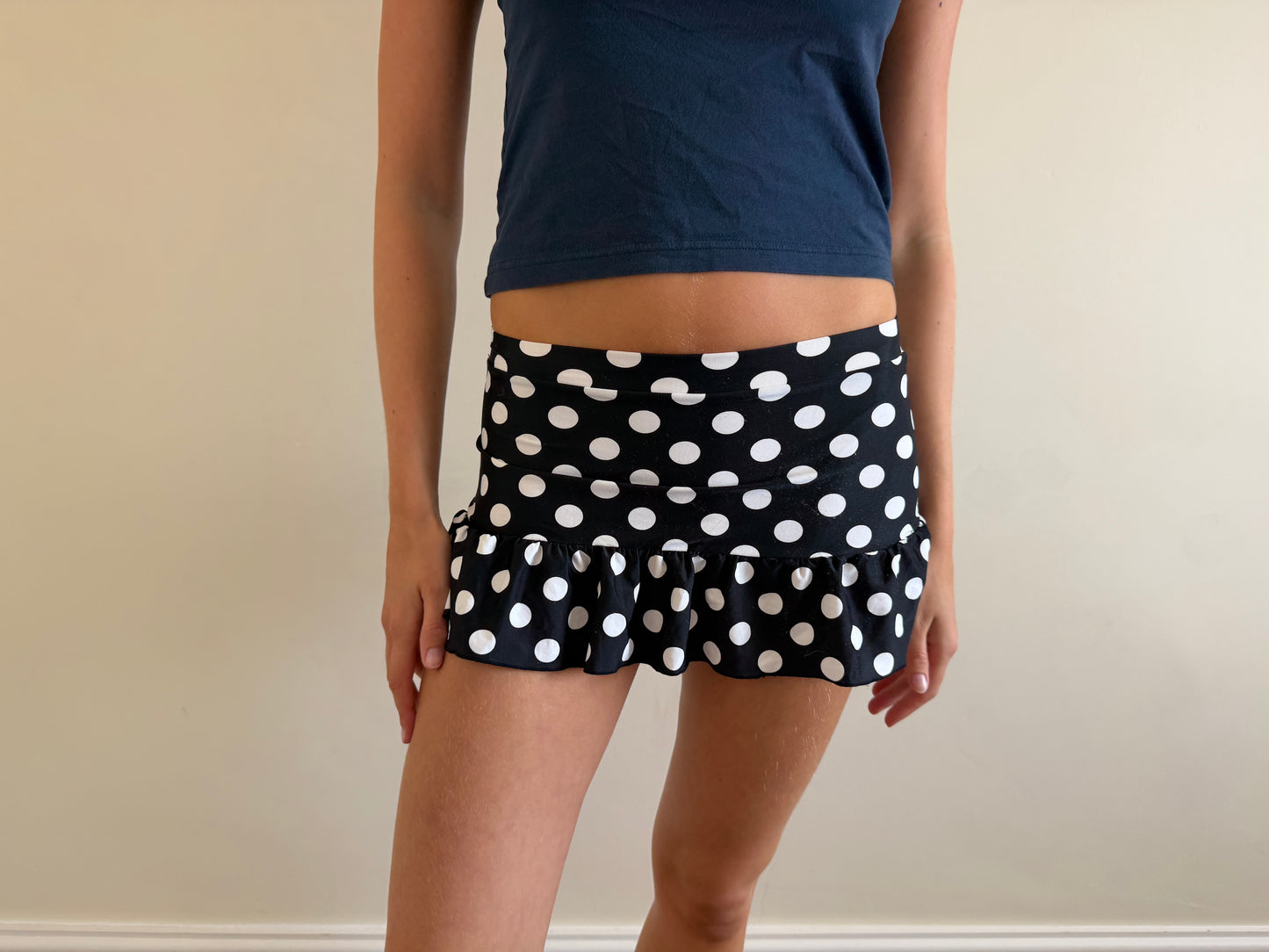 polka mini skirt