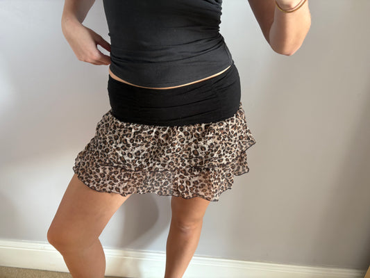 leopard mini skirt