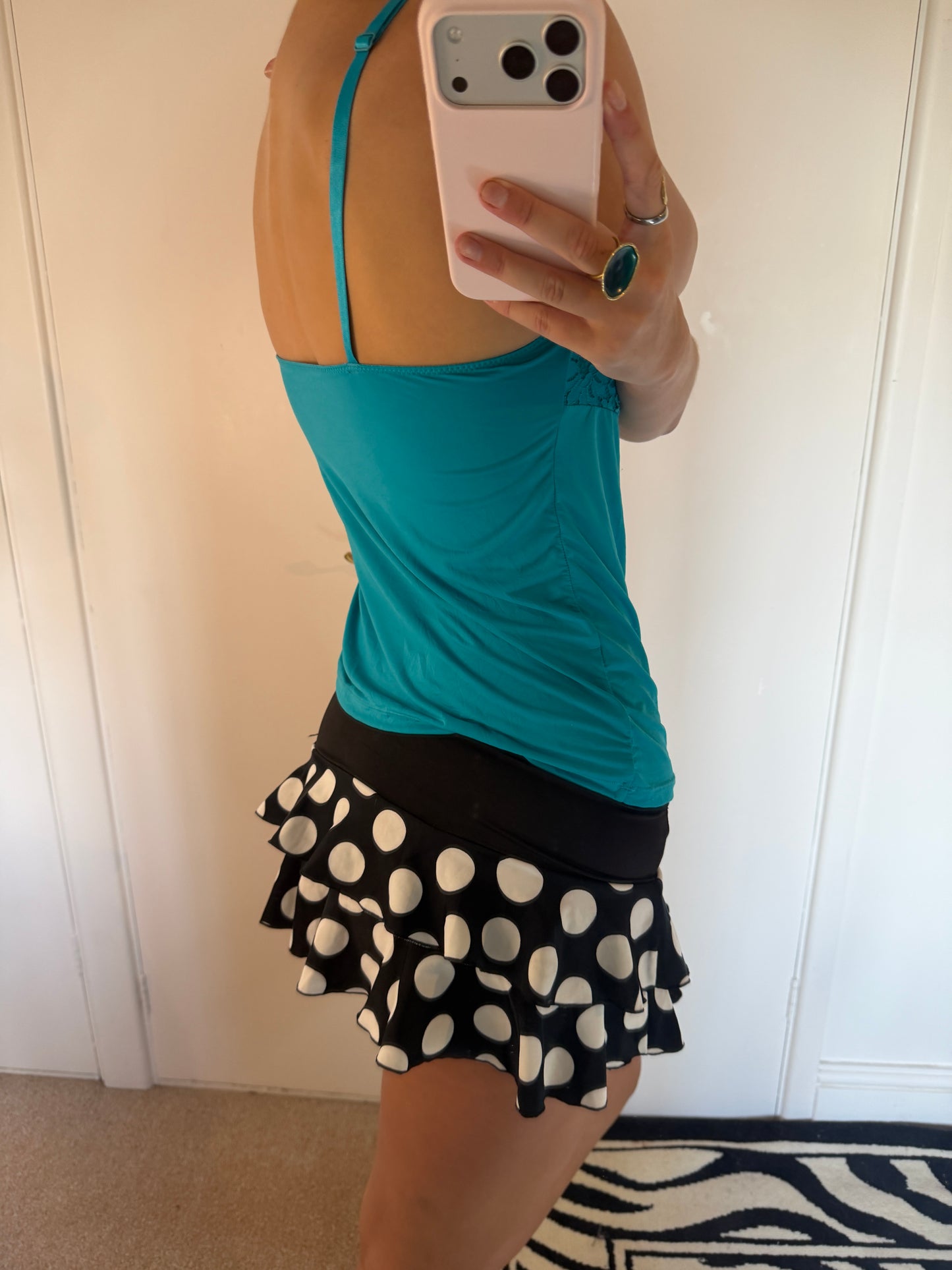 polka mini skirt