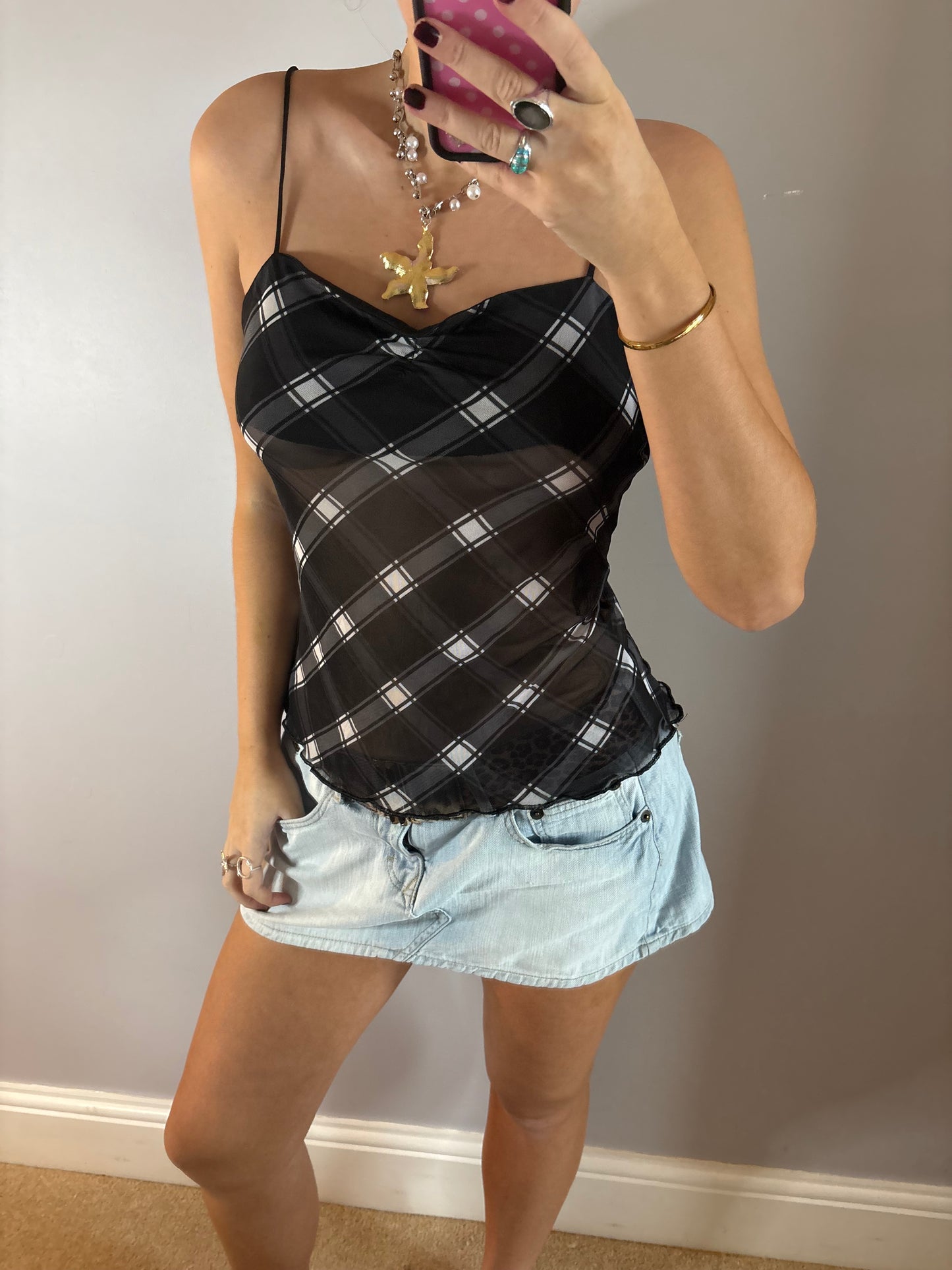checkered cami