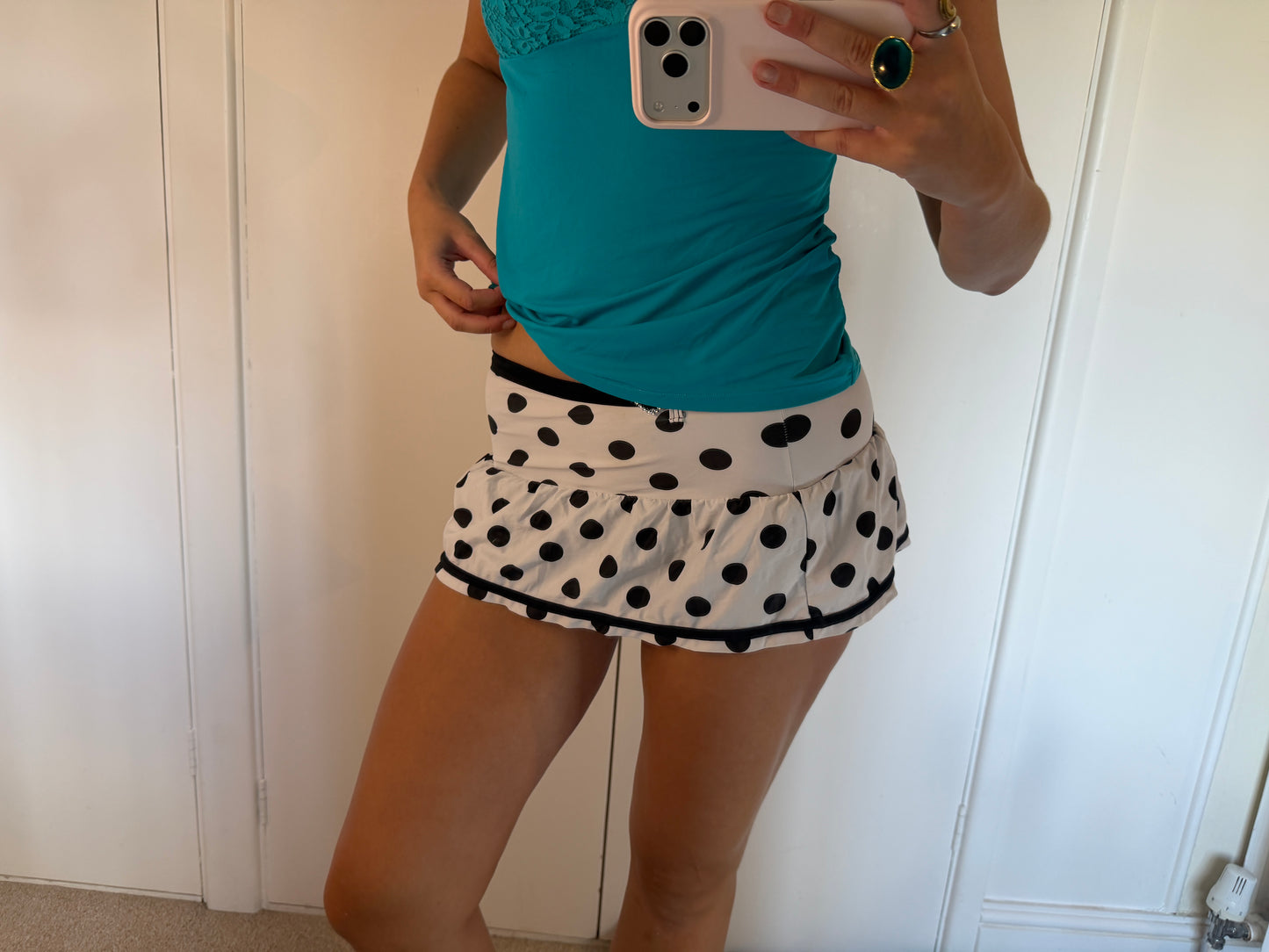 polka mini skirt