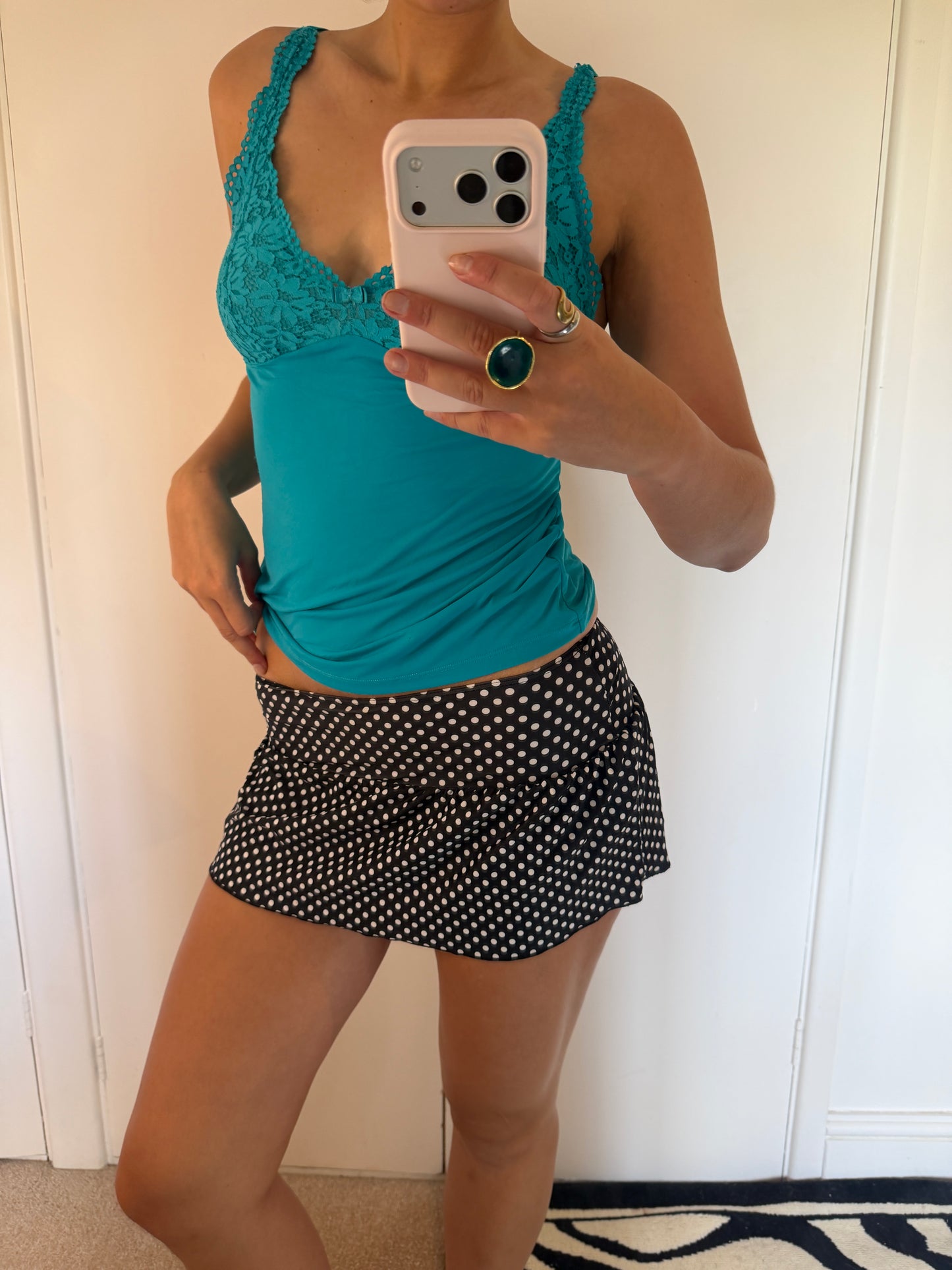 polka mini skirt