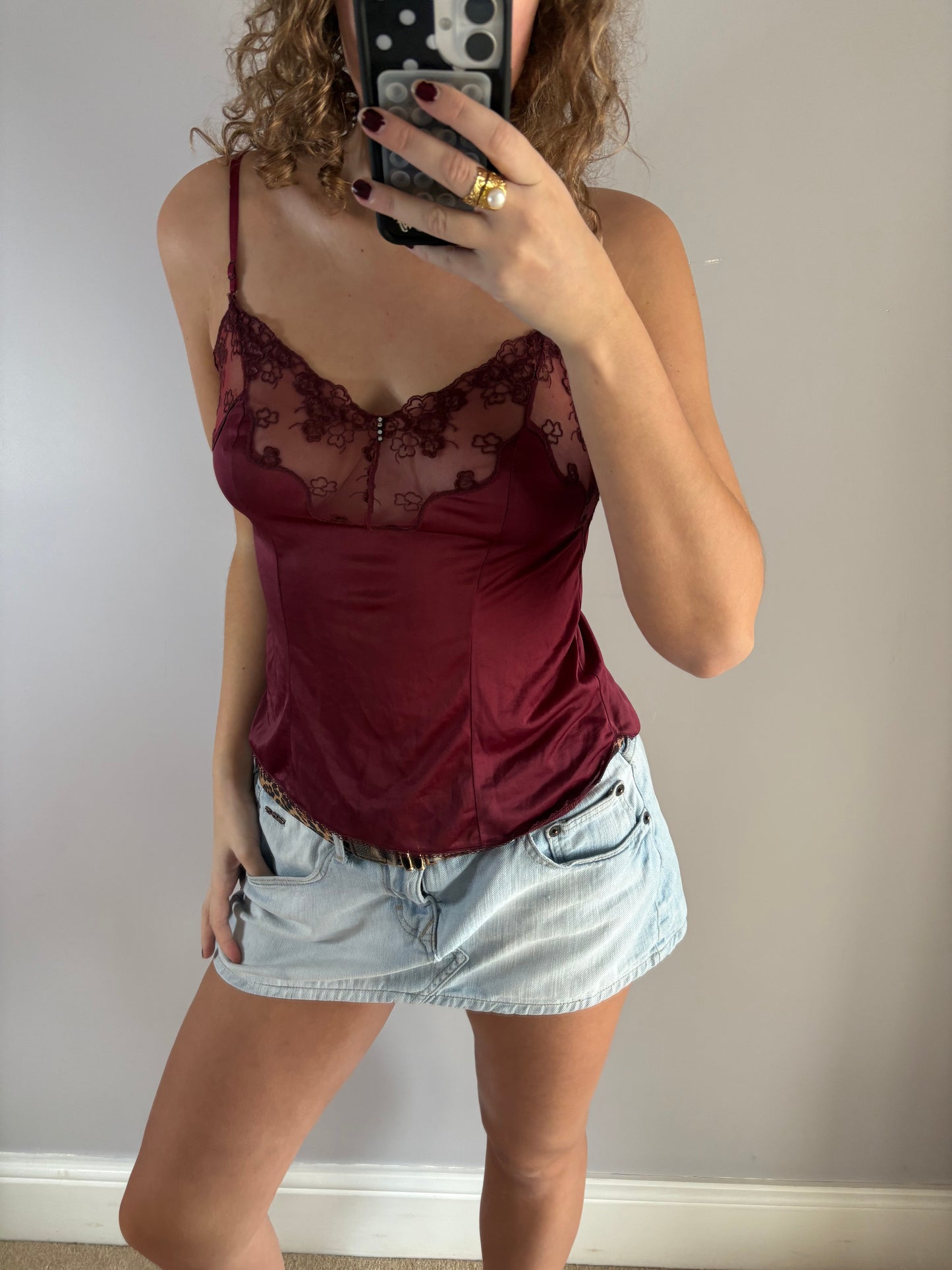 burgundy cami