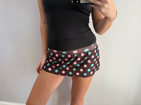 polka dot mini skirt