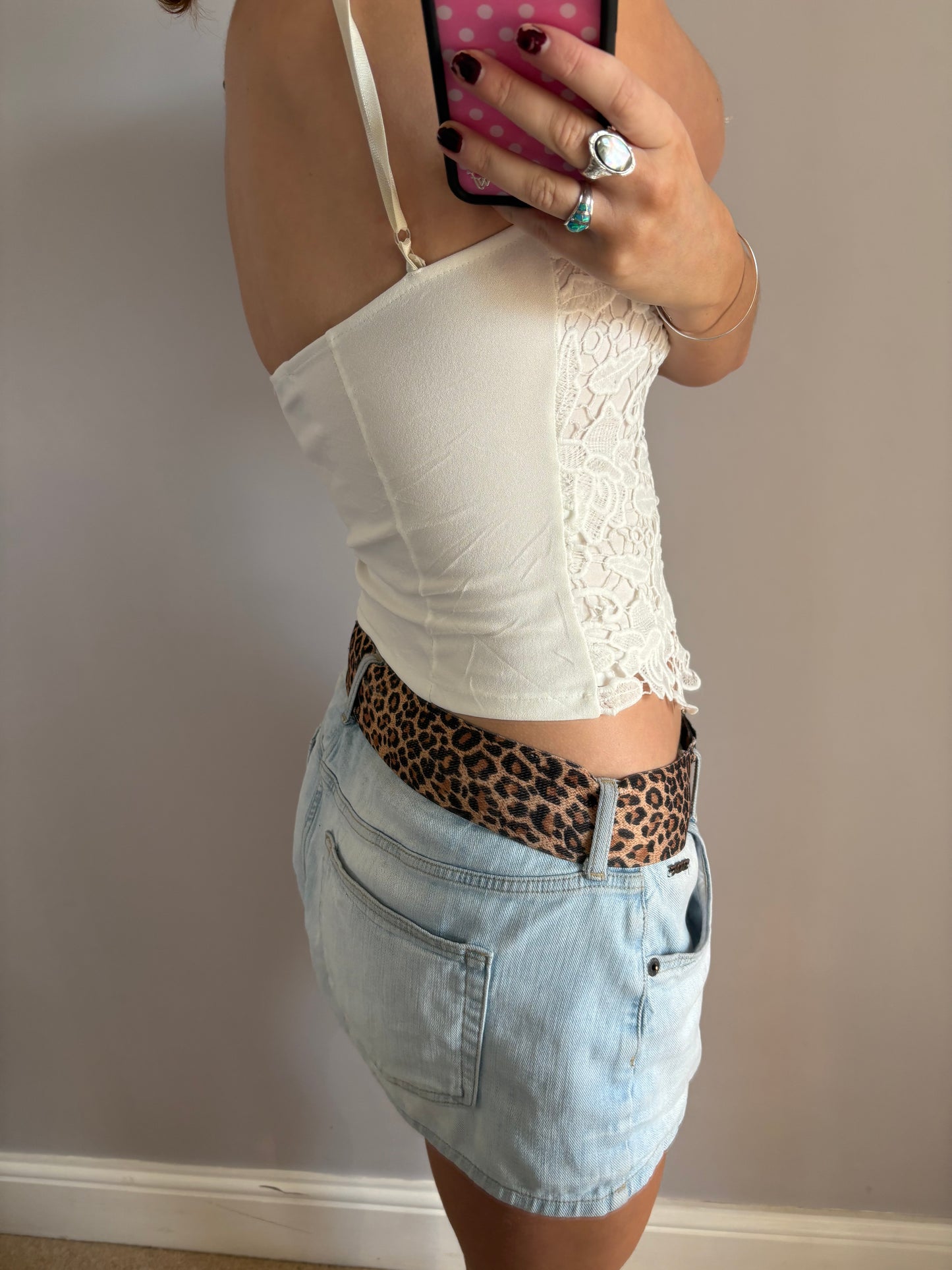 white laced cami