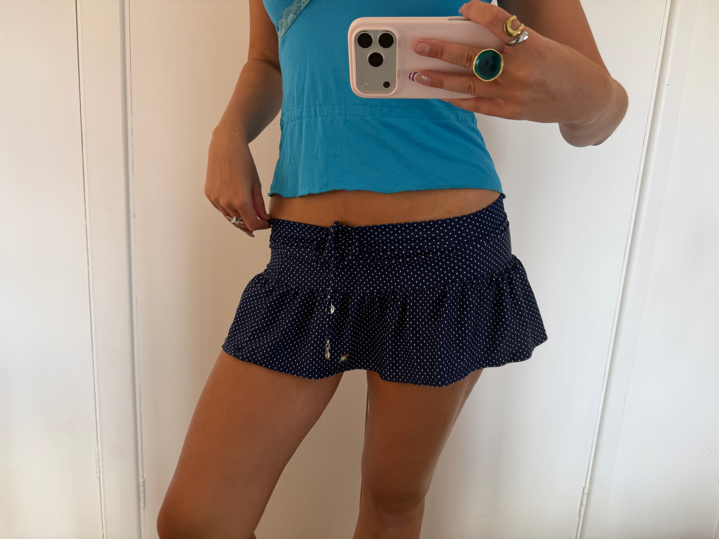 polka mini skirt