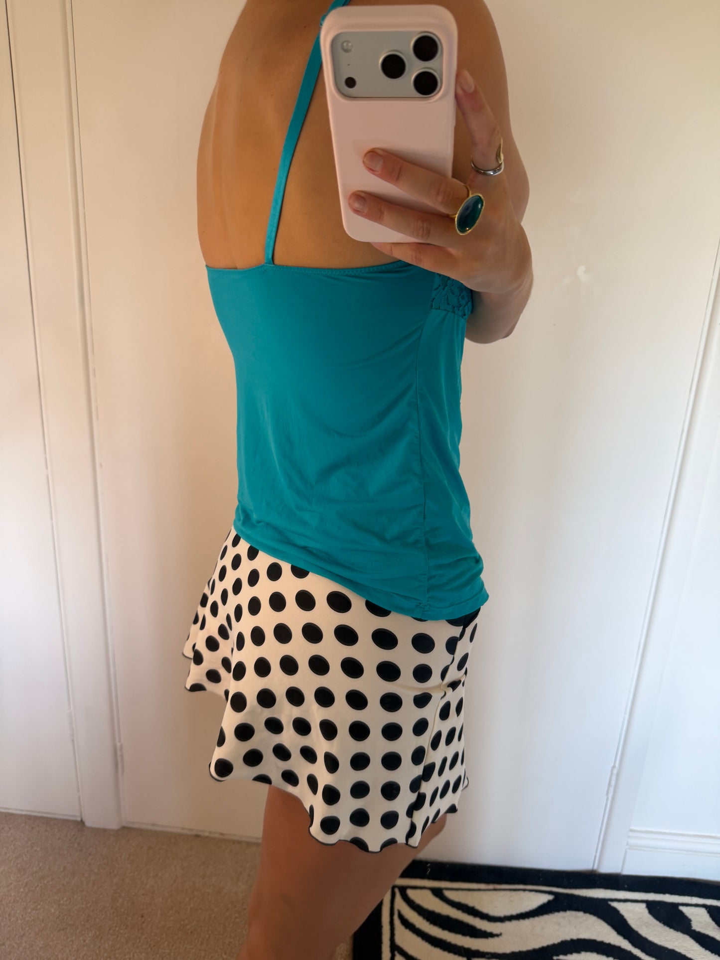 polka mini skirt