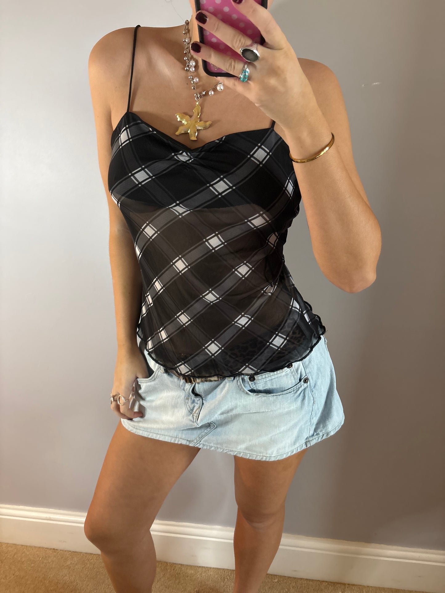 checkered cami