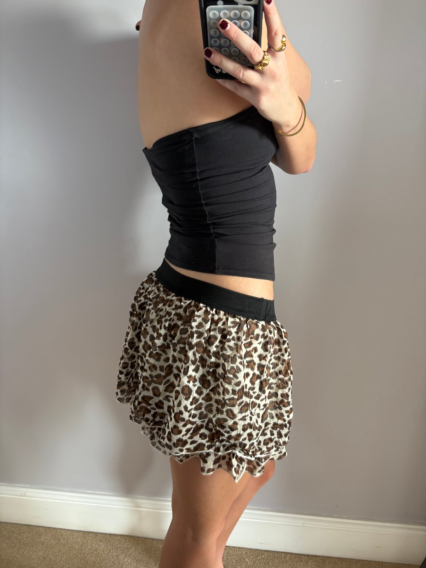 leopard mini skort