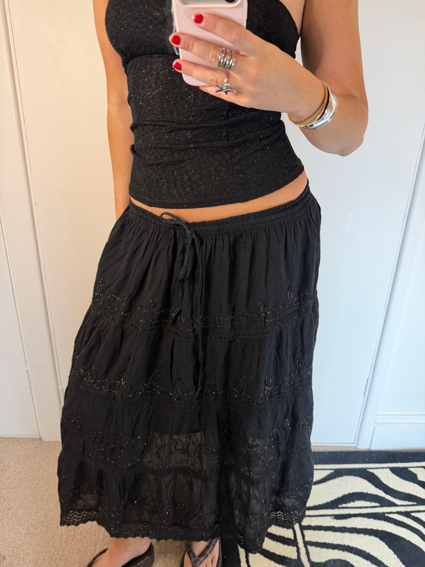sequin maxi skirt