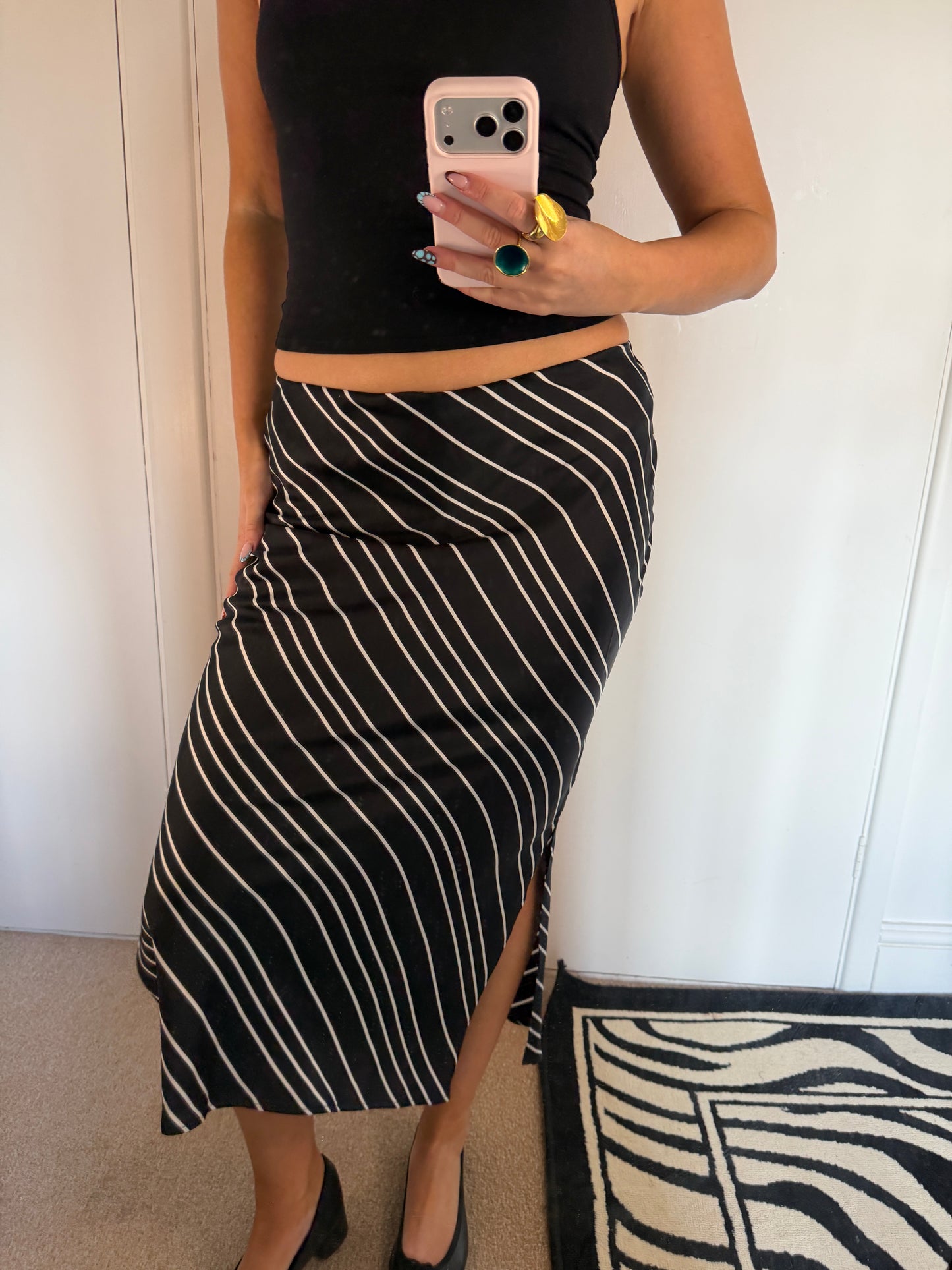striped maxi skirt