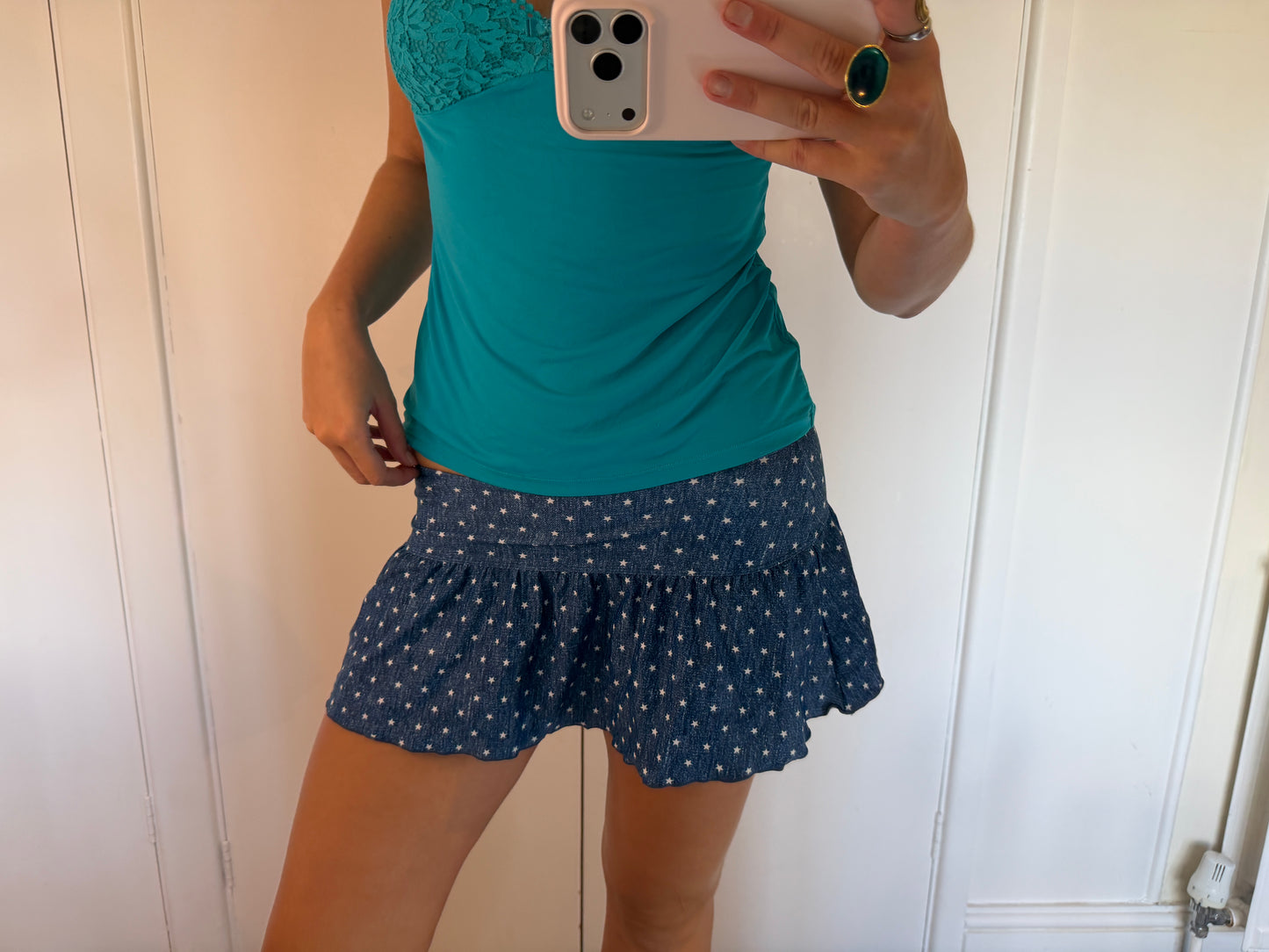 polka mini skirt