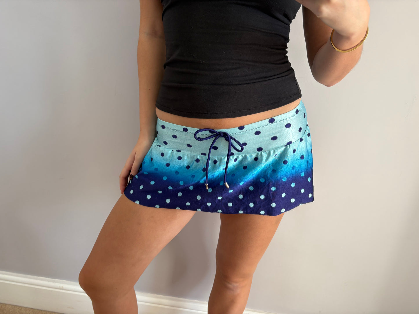 polka dot mini skirt