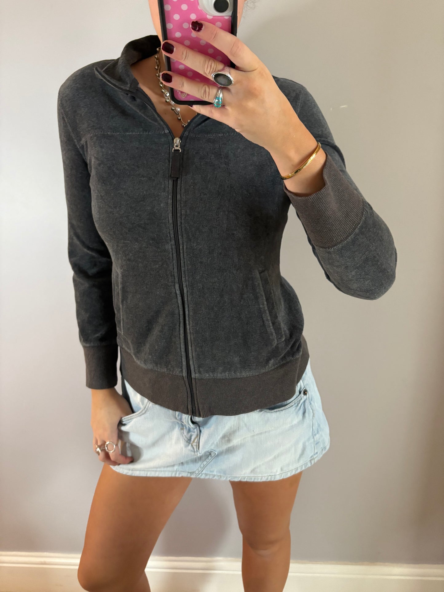 grey zip up