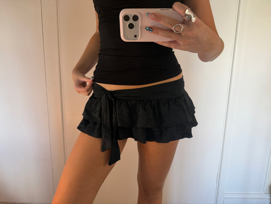 black mini skirt