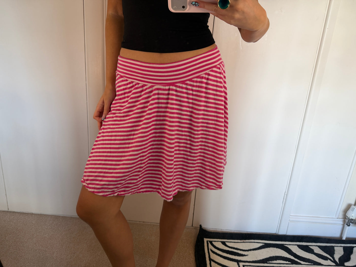striped midi skirt
