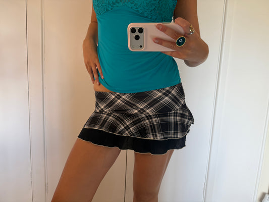 plaid mini skirt