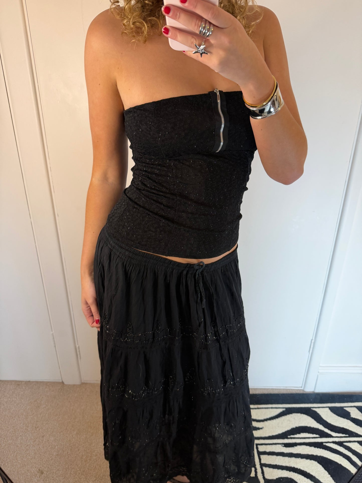 sequin maxi skirt