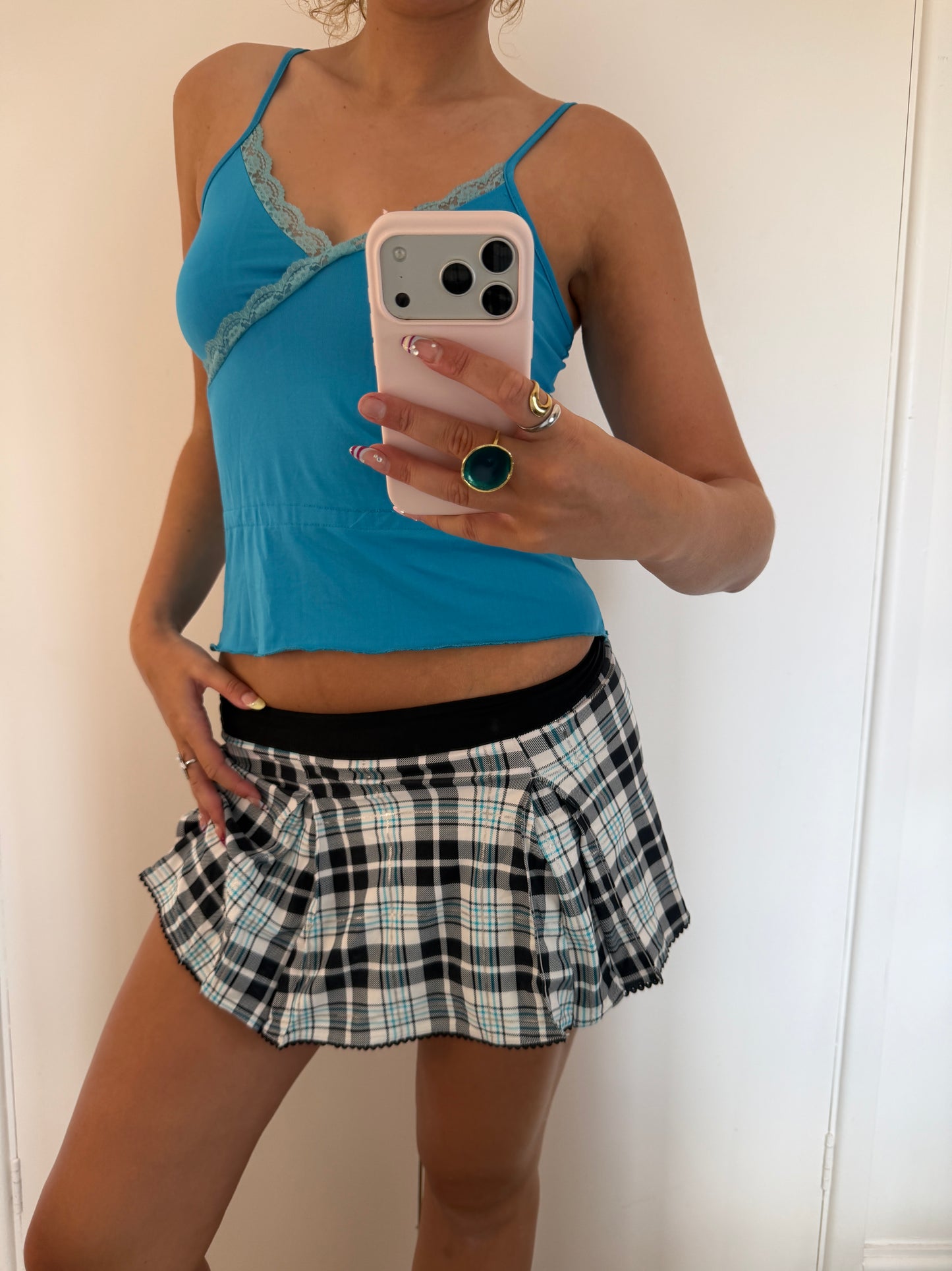 plaid mini skirt