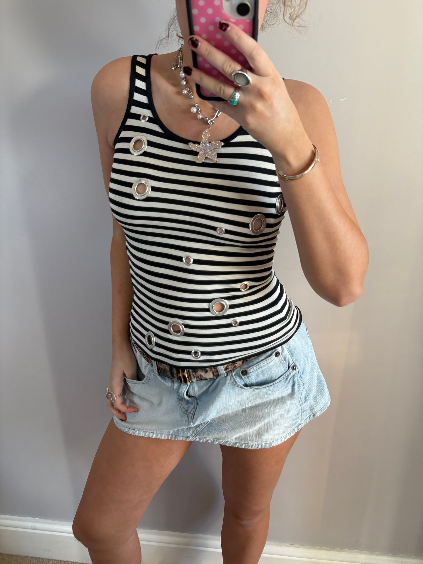 striped grommet top