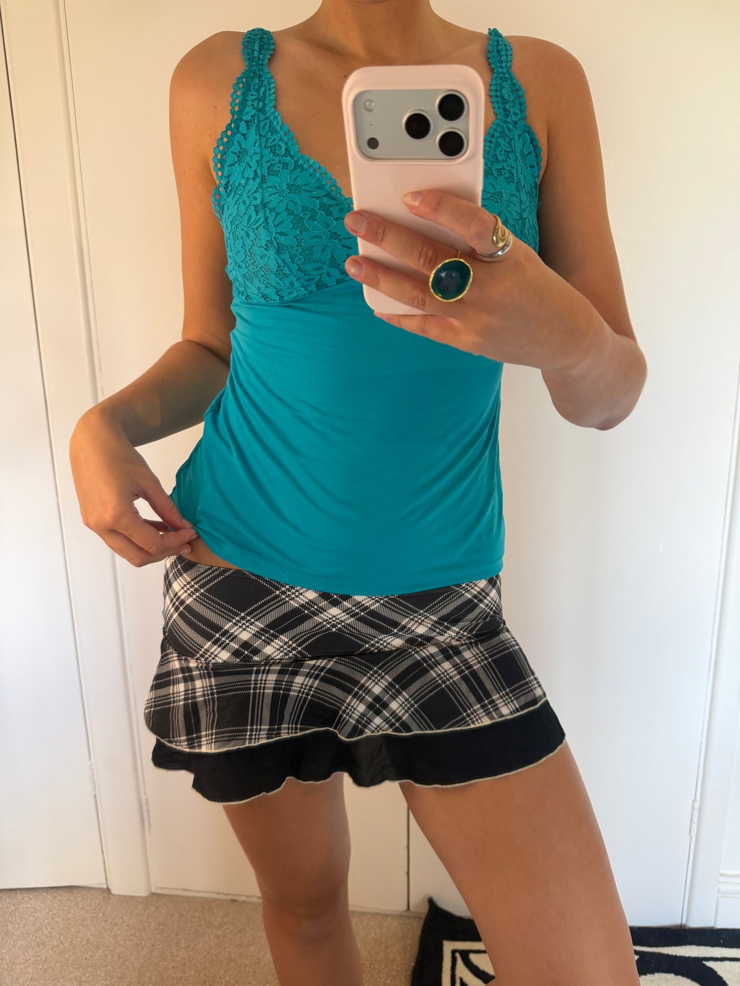 plaid mini skirt