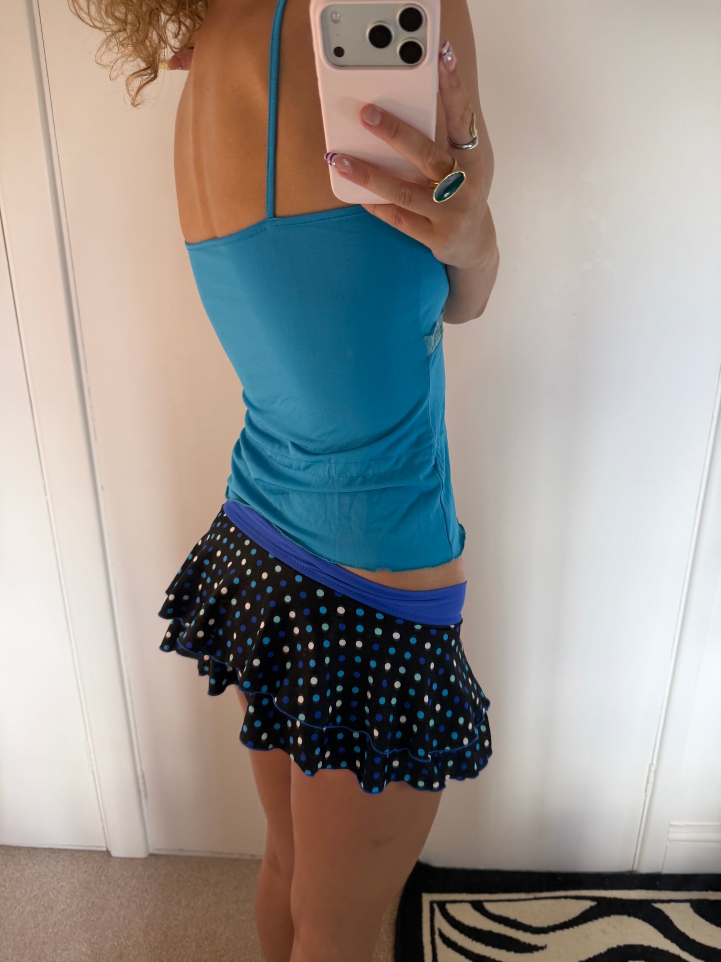 polka micro mini skirt