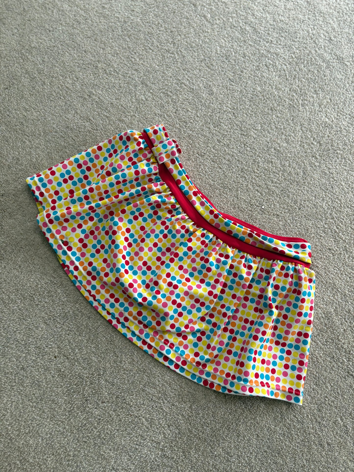 polka dot mini skirt
