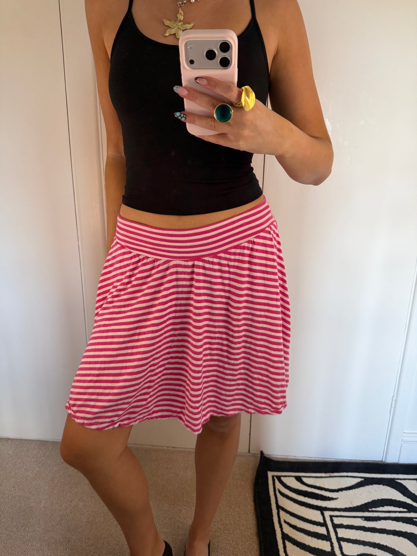 striped midi skirt