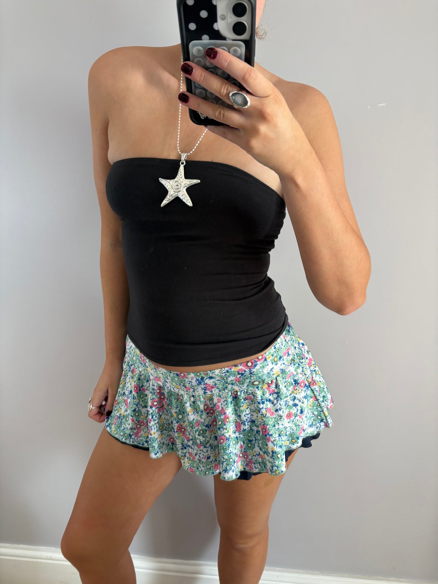 flower mini skirt