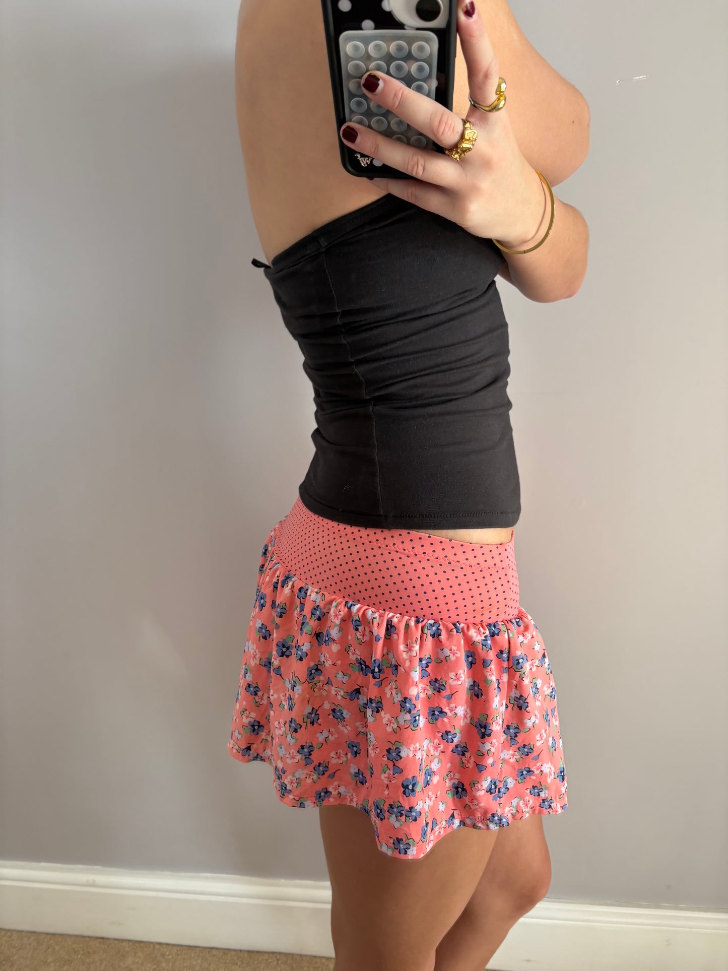 flower mini skirt