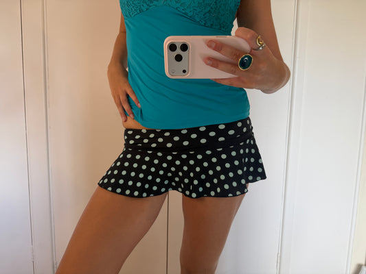 polka dot mini skirt