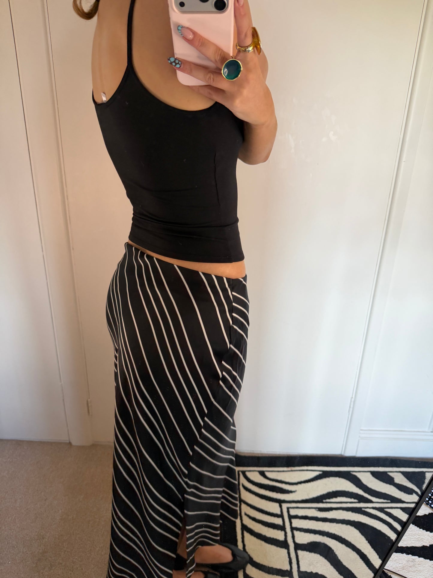 striped maxi skirt