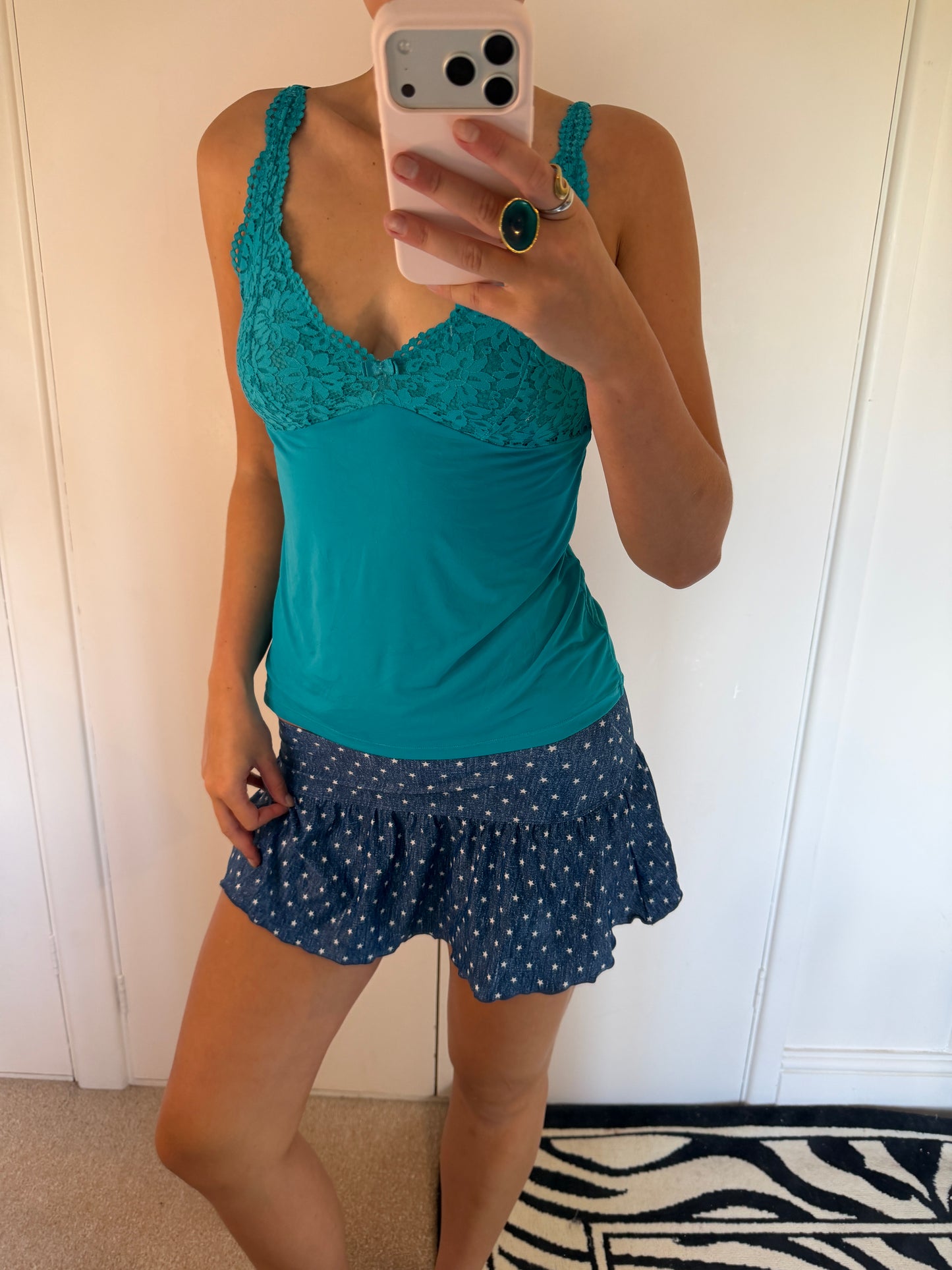 polka mini skirt