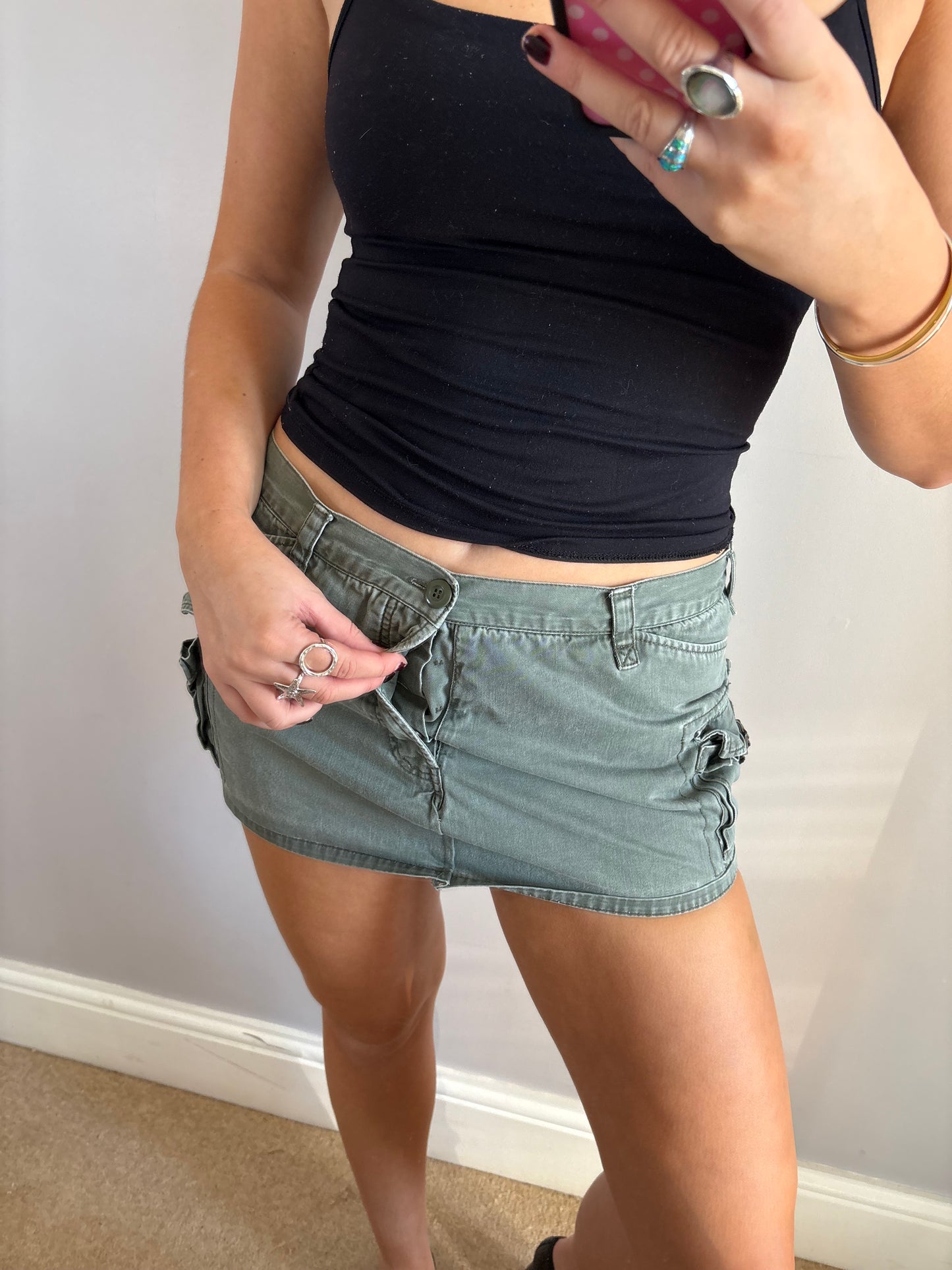 cargo mini skirt