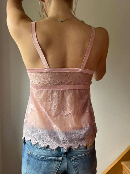 Y2K Pink Laced Cami