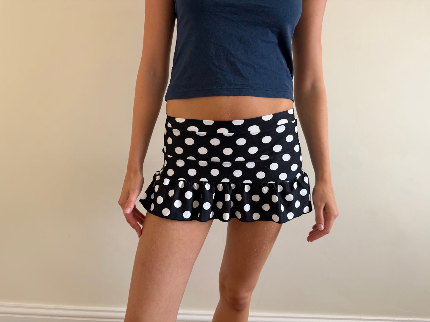 polka mini skirt