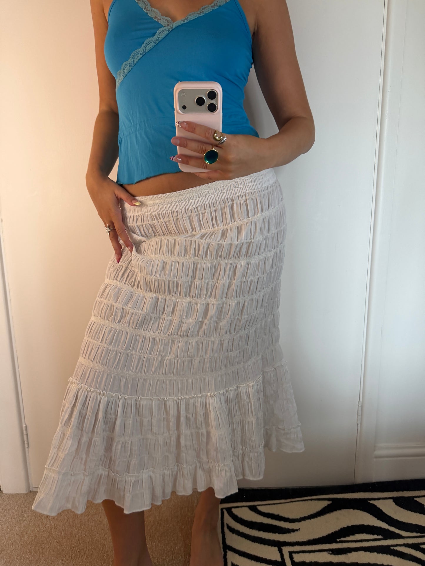 white skirt