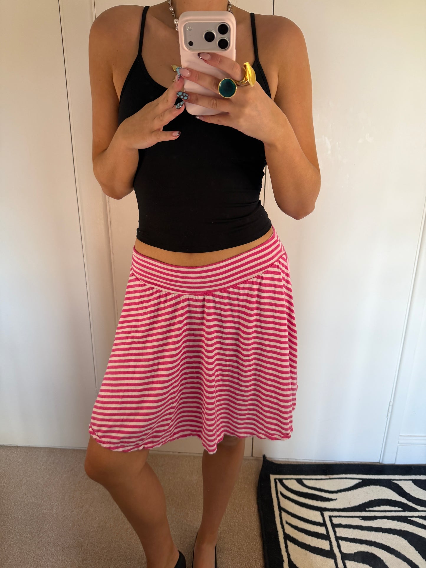 striped midi skirt
