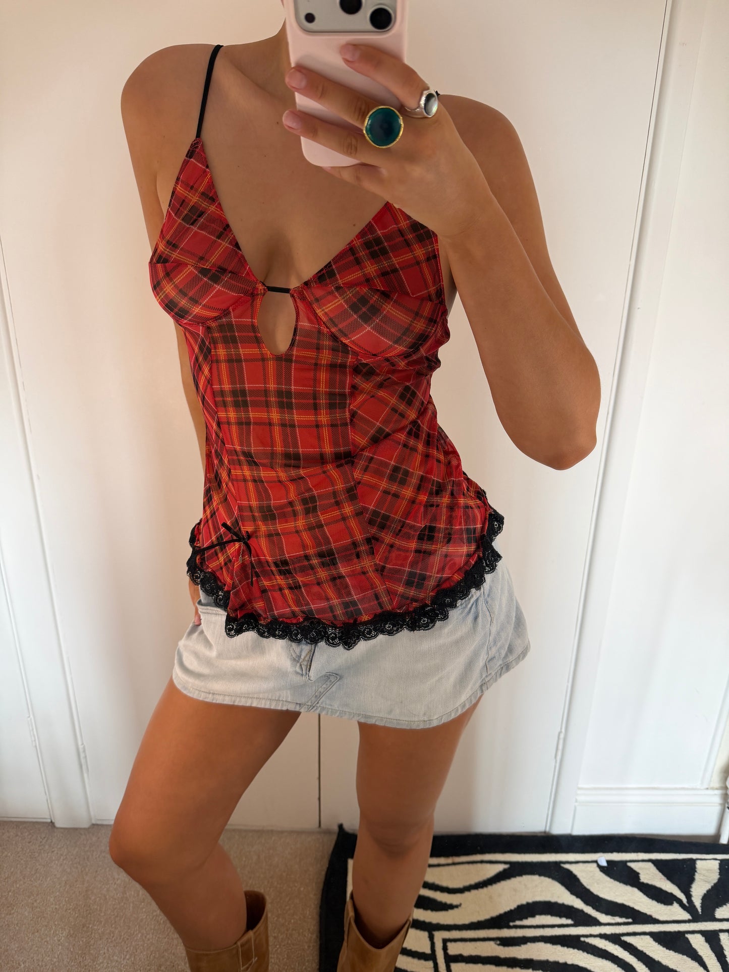 plaid cami