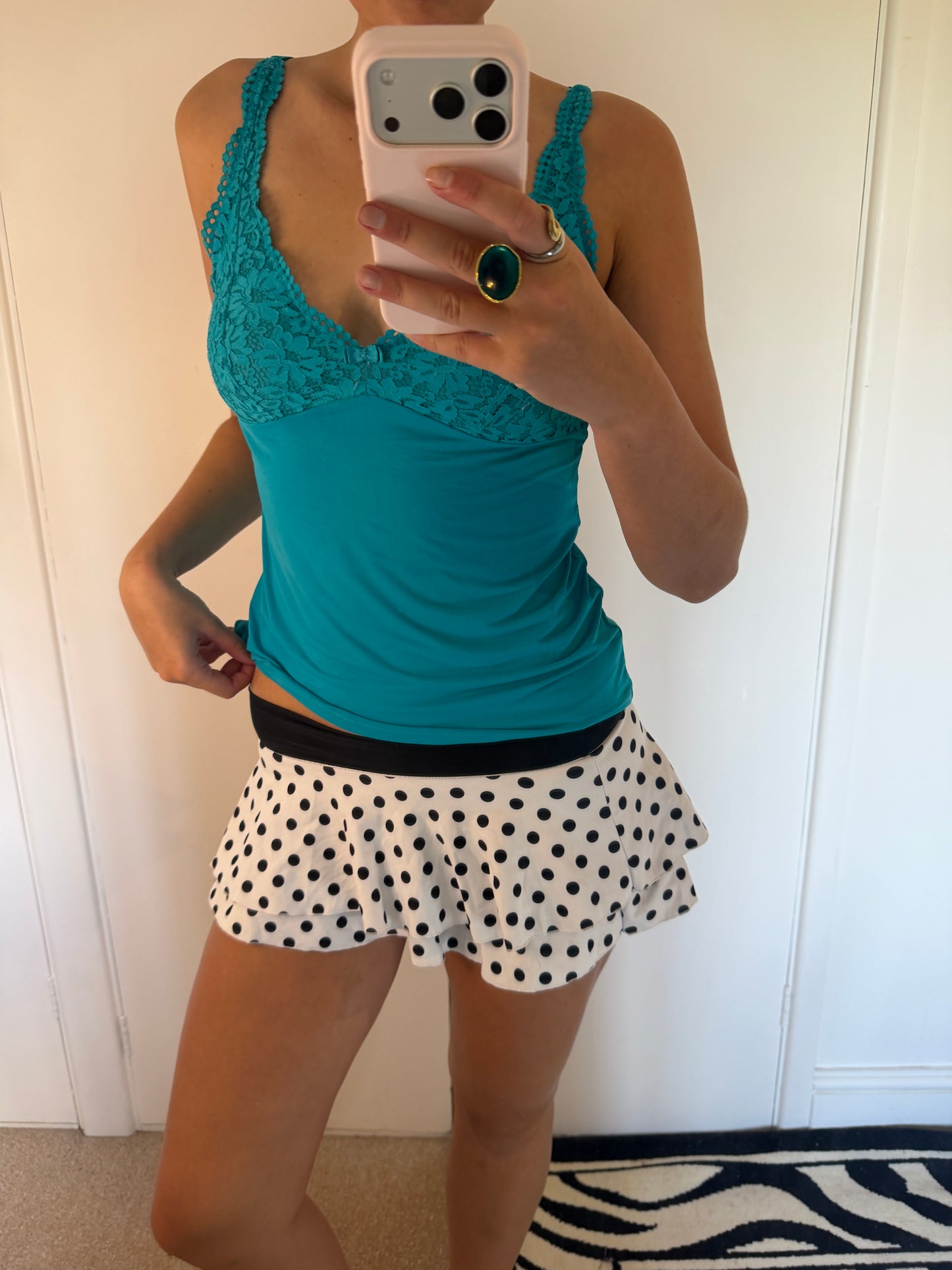 polka mini skirt