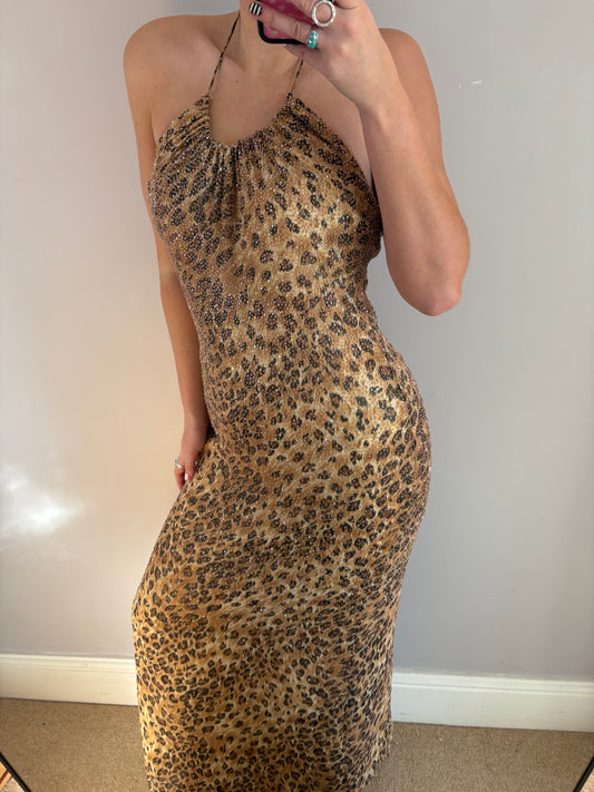leopard sequin dress