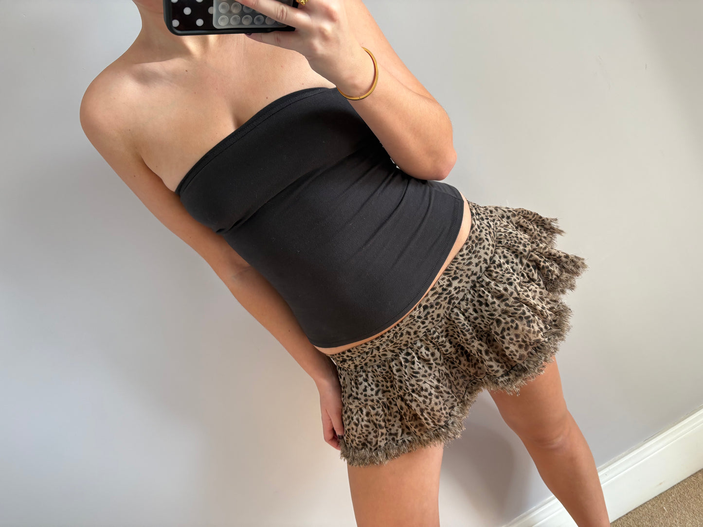 leopard mini skirt